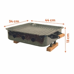 Brasero de mesa c/mangos y pata de madera - comprar online
