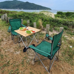 Mesa plegable con tapa de madera enrollable 58X58X65 - comprar online