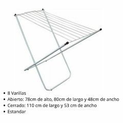 Tendedero Tender ropa plegable 8 varillas