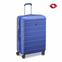 VALIJA MEDIANA DELSEY LAGOS RIGIDA 4 RUEDAS 360 AZUL TSA