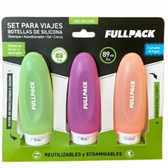 SET X 3 BOTELLITAS ENVASE SILICONA VIAJE ORGANIZADOR VALIJA - comprar online