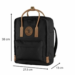 Mochila Kanken Original N2 16L Negro Con Cuero Marron - Kiluga