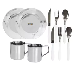 SET X 2 VAJILLA AIRE LIBRE ACERO INOXIDABLE