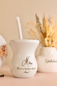 Cuia Madeira Mãe - Branca