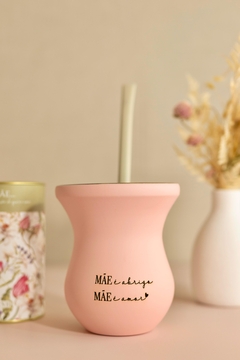Cuia Madeira Mãe - Rosa Fosco