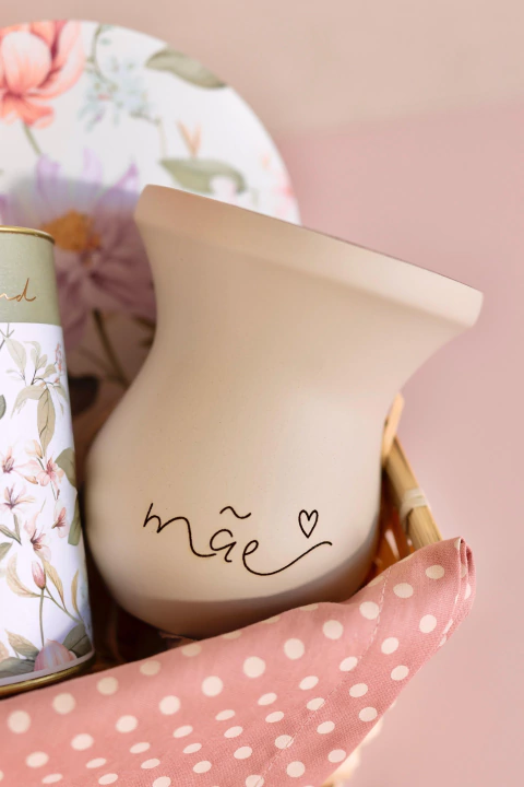 Cuia Madeira Mãe - Nude Fosca