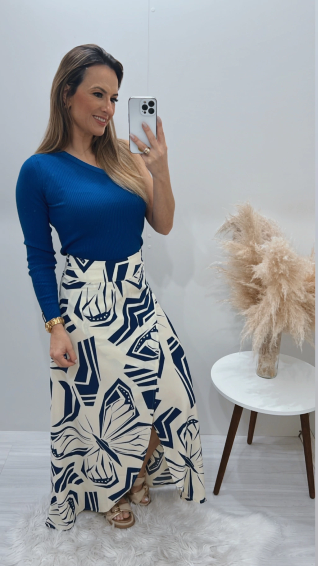 Saia Crepe Estampada -