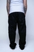 CALÇA CARGO PRETA COM COSTURA BRANCA - Board Store