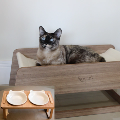 KIT Gigantes - Comedouro Duplo Gigantes + Rede de Chão