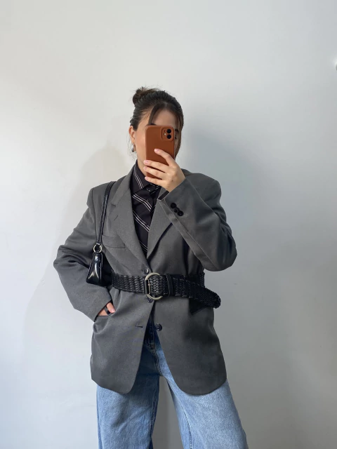 Blazer cinza estruturado G