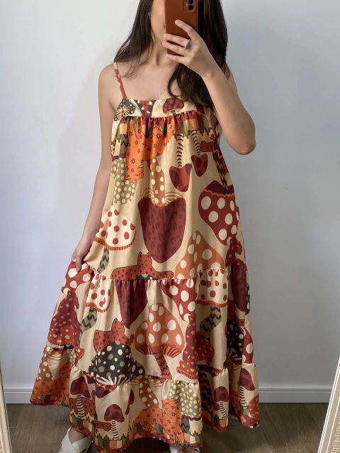 Vestido longo estampado G/GG - comprar online