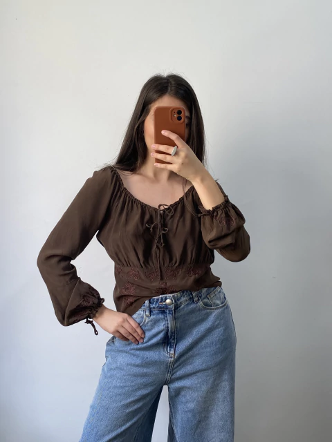 Blusa marrom LE LIS BLANC M - comprar online