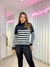 Blusa Feminina Tricot manga longa listrada Mel - UseCarolMaia