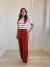 Calça Feminina Pantalona em Alfaiataria Paula- Terra Cota - comprar online