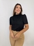 Blusa Feminina Gola Alta e Pregas com Manga em Crepe Chiffon - loja online