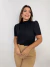 Blusa Feminina Gola Alta e Pregas com Manga em Crepe Chiffon - loja online