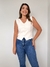 Colete Feminino em Alfaiataria Curto Paula- Off White