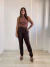 Calça Feminina em alfaiataria Reta Paula Marrom