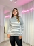 Blusa Feminina Tricot manga longa listrada Mel na internet
