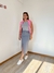 Saia Feminina Lápis Midi em alfaitaria Alice- Cinza - comprar online