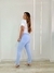 Calça Alfaitaria Reta com cinto Paula- Azul Bebê