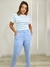 Calça Alfaitaria Reta com cinto Paula- Azul Bebê - comprar online