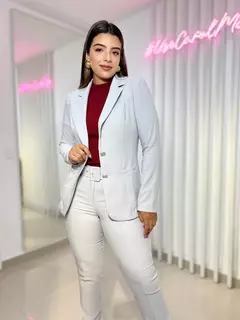Blazer Feminino em Alfaiataria Paula - Cinza Claro - comprar online