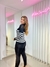 Blusa Feminina Tricot manga longa listrada Mel - loja online