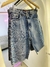 Bermuda Jeans Feminina com Bordado lateral - UseCarolMaia