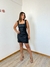 Vestido Feminino curto em couro fake- Preto