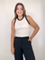 Regata Feminina Bicolor Malha Canelada Mia - comprar online