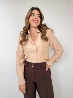 Camisa Feminina Manga Longa com Botões Perolados Liz Lisa