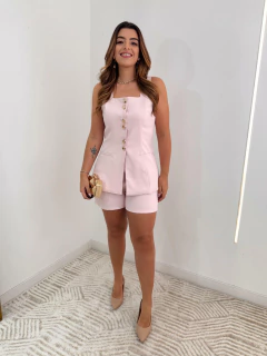 Conjunto Feminino Colete Alongado com alça e Short - Fiorella