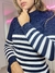Blusa Feminina Tricot manga longa listrada Mel - comprar online