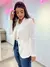 Blazer Feminino em Alfaitaria Paula Off White - UseCarolMaia