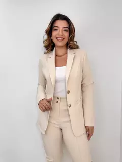 Calça Feminina Alfaiataria Paula Reta- Bege Claro - comprar online