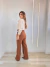 Calça Feminina Pantalona em Alfaiataria Paula- Marrom Canela na internet