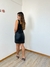 Vestido Feminino curto em couro fake- Preto - UseCarolMaia