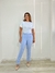 Calça Alfaitaria Reta com cinto Paula- Azul Bebê - UseCarolMaia