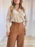 Calça Feminina Pantalona em Alfaiataria Paula- Marrom Canela - loja online