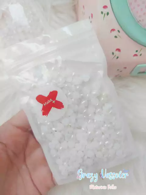 Meia Pérola Coração 6mm pct com 17gr- Branco