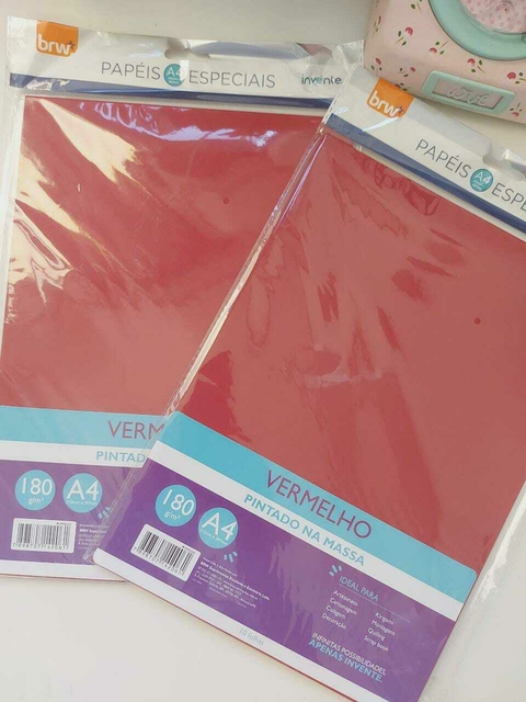 Papel Especial A4 180gr - Vermelho - 10fls