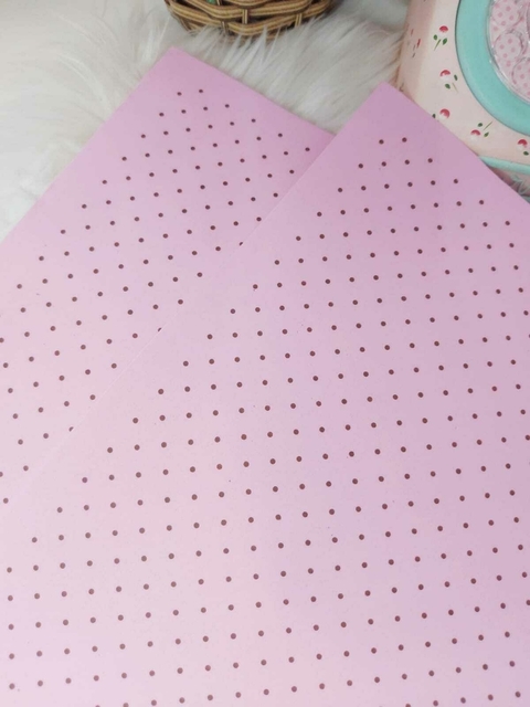 E.V.A Poá Colorido - Rosa com Marrom - comprar online