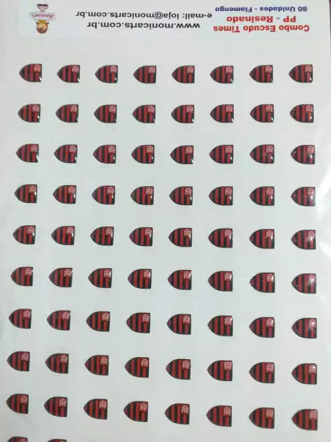 Adesivo Resinado Flamengo PP- 80 Unidades