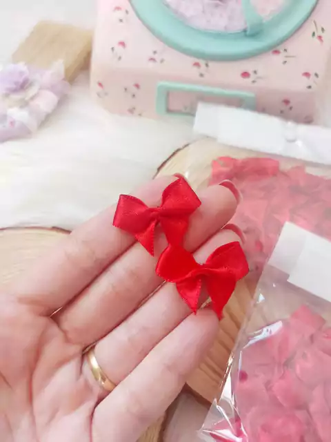 Laço de cetim Borboleta N° 2 Vermelho - 25 unidades