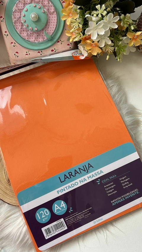 Papel Especial A4 120gr - Laranja - 20fls