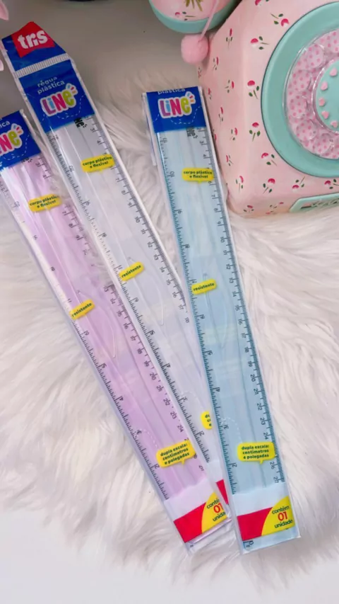 Régua Plástica Tris 30 cm