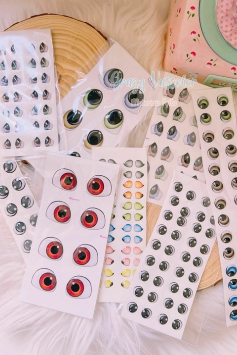 Mini cartela de Olhos Adesivos