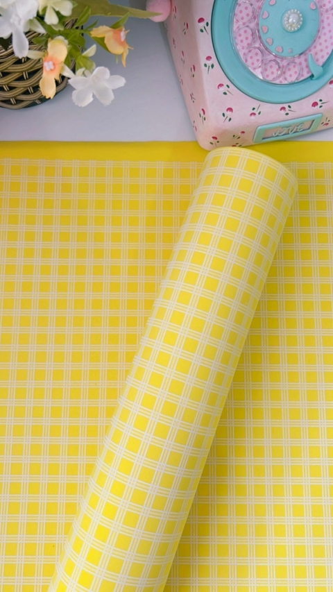 E.V.A 40x60 Xadrez Country - Amarelo - comprar online