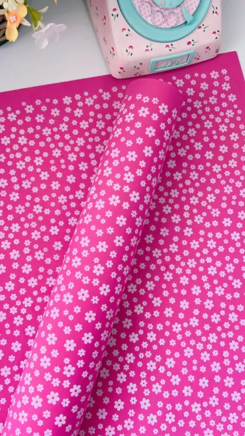 EVA 40x60 Flores Fofura Flor Branca no E.V.A Pink